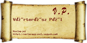 Várterész Pál névjegykártya
